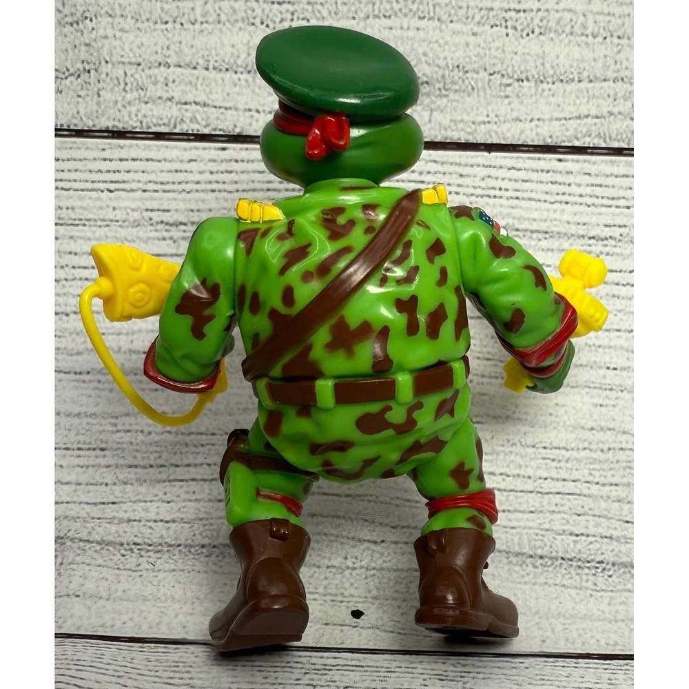 TMNT Raphael‎ Teenage Mutant Ninja Turtles 1991 Military Green Beret Raph Figure